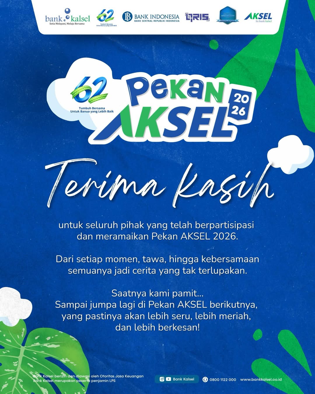 Pekan AKSEL 2026 Resmi Ditutup, Bank Kalsel Apresiasi Antusiasme Masyarakat